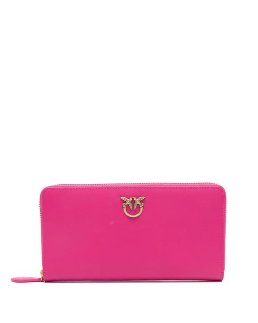 Pinko Pink Love Birds Leather Wallet