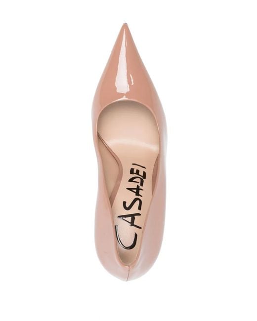 Casadei Pink Superblade 100 Patent Leather Pumps Shoes