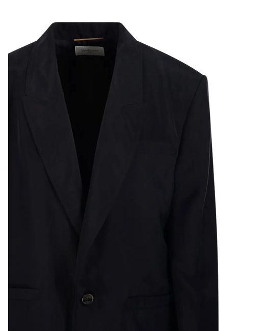 Saint Laurent Blue Single-Breasted Blazer