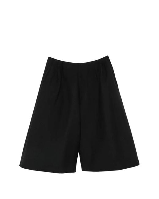 The Row Black Fauna Pleated Tailored Shorts