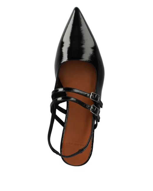 Vagabond Black Hermine Patent Leather Ballet Flats