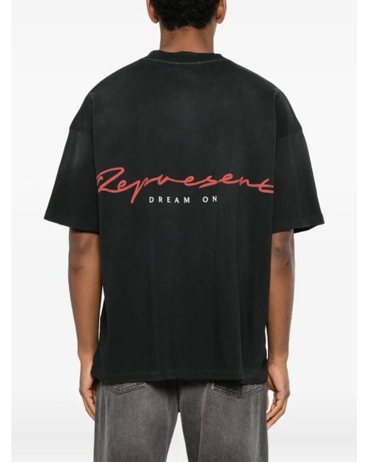 Represent T-Shirt Met Grafische Adelaarprint in het Black voor heren