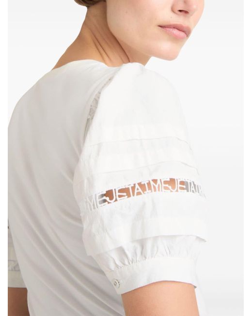 T-shirt Corianna con ruches di Cinq À Sept in White