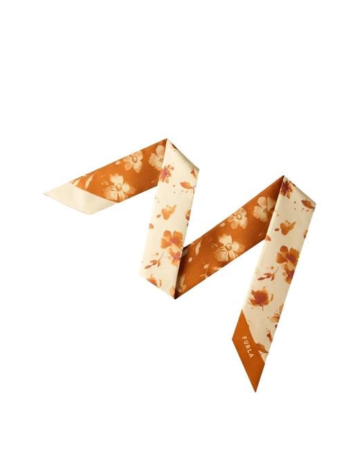 Furla Metallic Metropolis Floral-Print Scarf