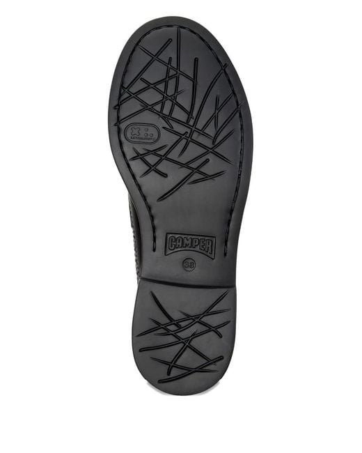 Camper Black Smooth Leather Brogue Loafers