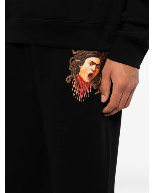Melt Black Graphic-Print Track Pants for men