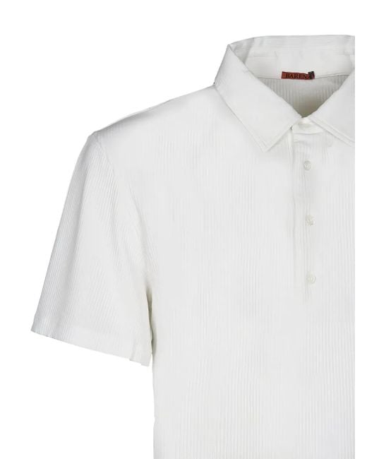 Barena White Ribbed Polo Shirt for men