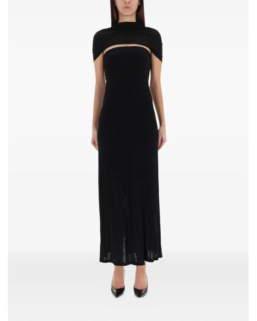 black long sleeve maternity dress High-Neck Slim-Fit Maternity Dress with Long-Sleeves White / XL
