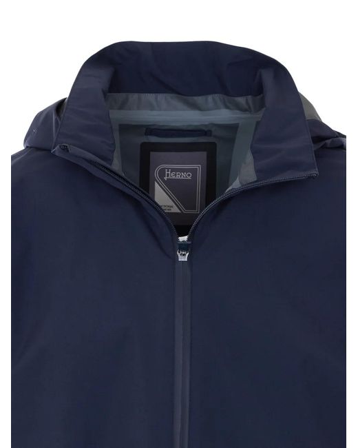 Herno Blue Detachable-Hood Jacket for men