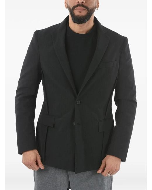 Ixos Black Single-Breasted Flap-Pocket Blazer for men