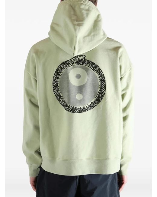 D-R-G-N Green Orobouros Gi Graphic-Print Hoodie for men