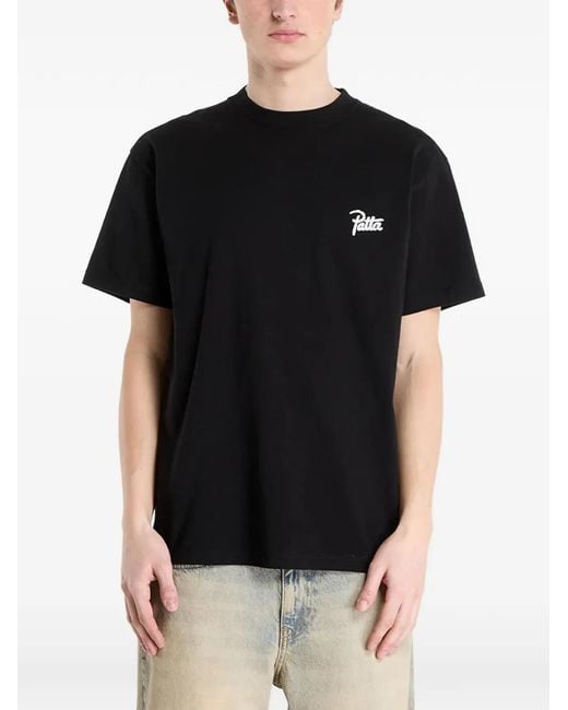 PATTA Black Logo-Print T-Shirt