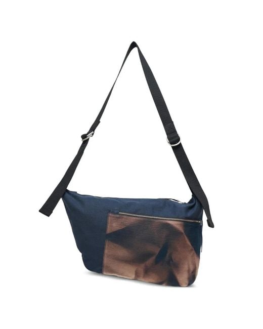 JiyongKim Blue Sun-Bleached Messenger Bag for men