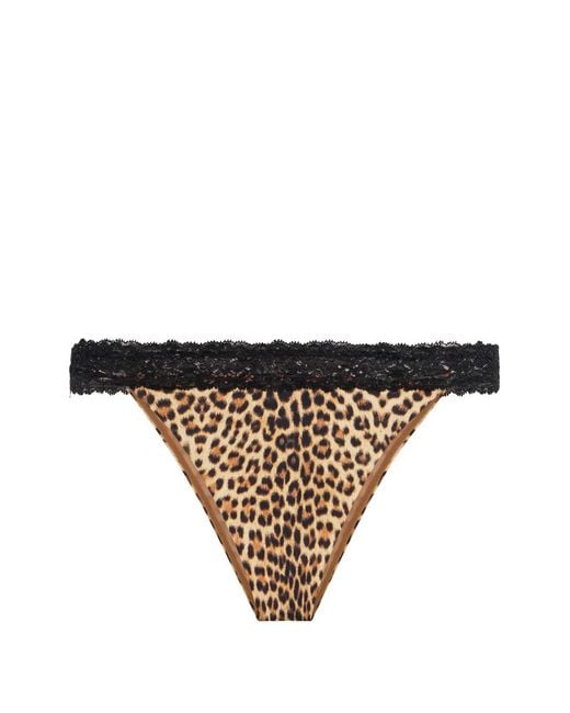 Roberto Cavalli Natural Leopard Print Lace Swimwear