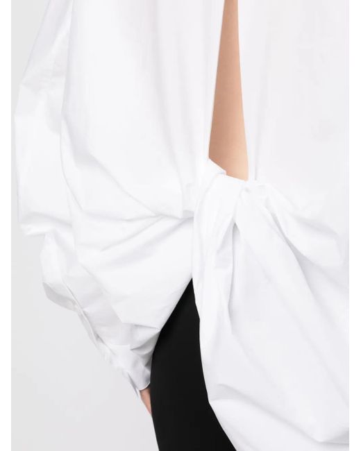 Goen.J White Twist-Detailing Cotton Shirt