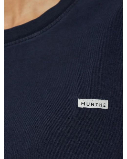 Munthe Blue Bellamy Logo-Patch T-Shirt