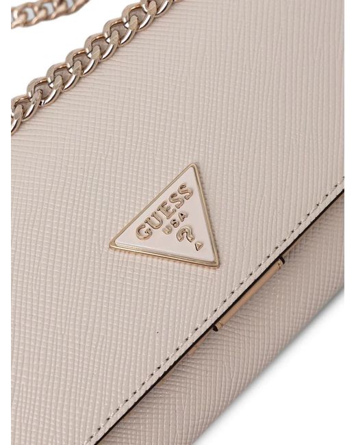 Guess Gray Noelle Triangle-Logo Crossbody Bag