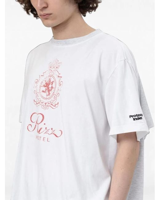 Protocol Index White Four Hands Layered-Design T-Shirt