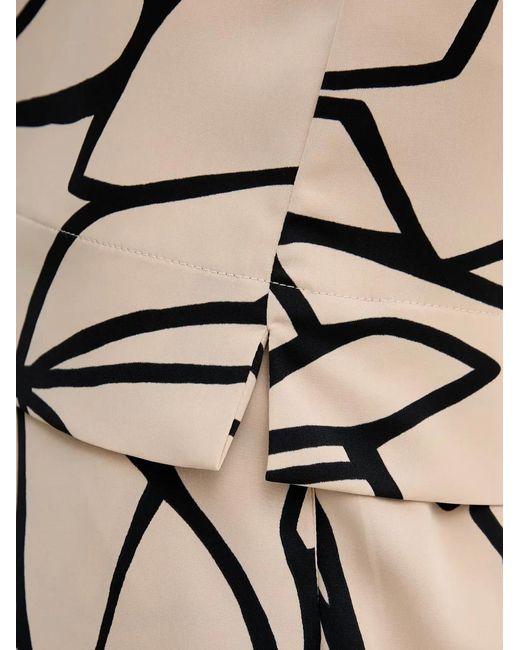 Joseph Ribkoff Natural Abstract-Print Cap-Sleeve Top