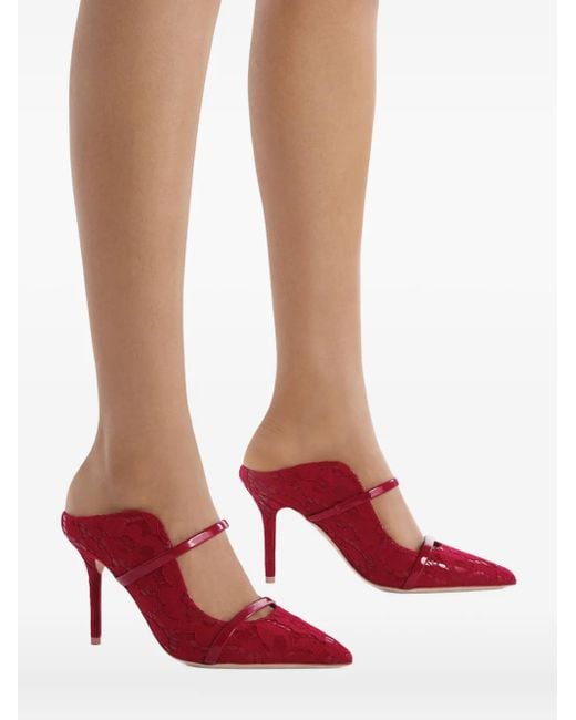 Malone Souliers Maureen 85mm レザーミュール Red