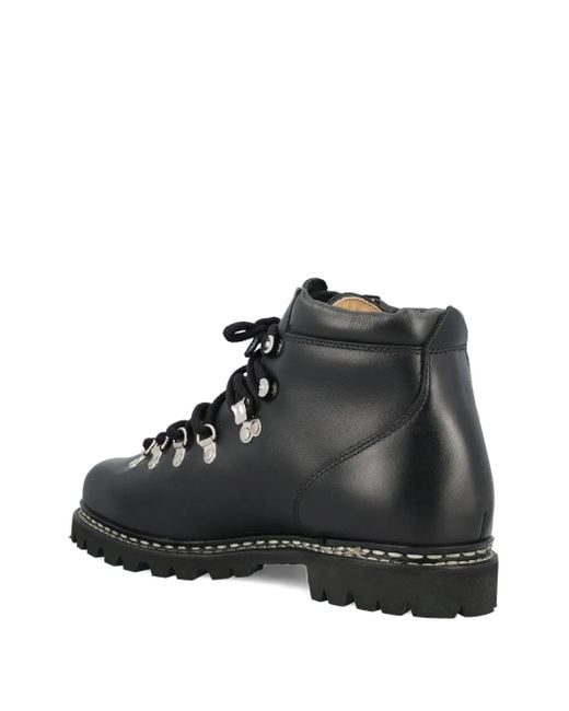 Paraboot Black Leather Lace-Up Boots for men