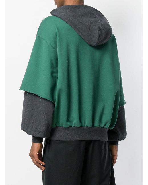 Gosha Rubchinskiy Combo Hooded Sweatshirt in Green for Men | Lyst