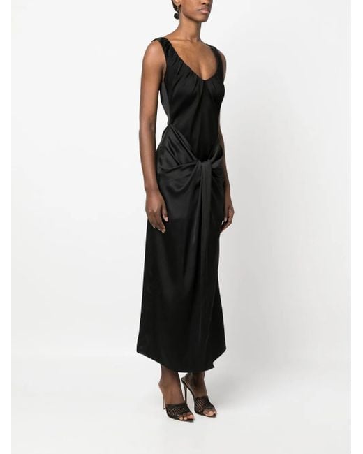 V:PM ATELIER Black Knot-Detail Sleeveless Dress