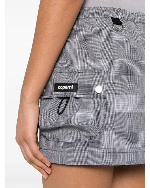 Coperni Gray Checked Mini Skirt