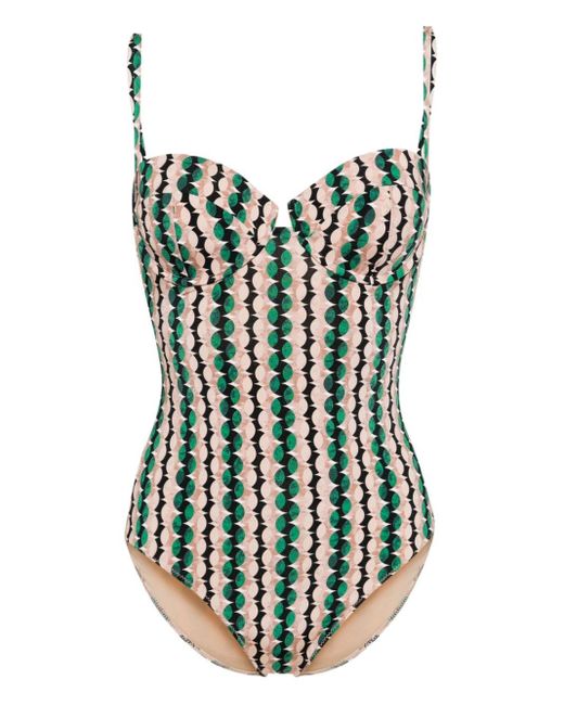 Evarae Green Holly Graphic-print Swimsuit