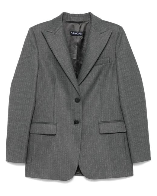 DR. HOPE Gray Pinstriped Blazer