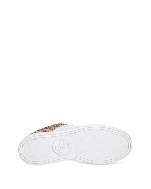Baskets Monogrammées En Toile Guess en coloris Brown