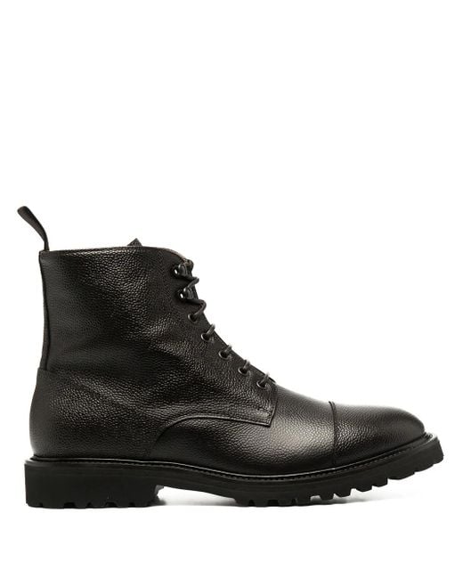 Scarosso Black Ankle-Length Lace-Up Boots for men