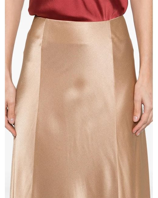 Alberta Ferretti Natural Satin Maxi Skirt