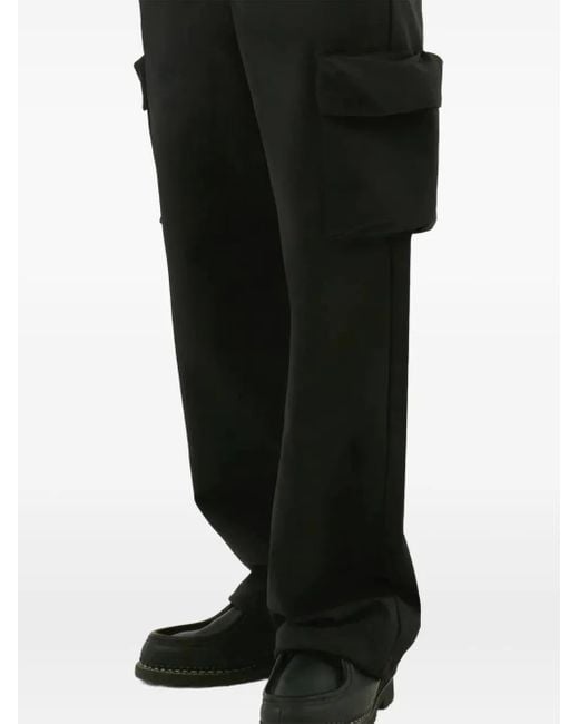 Arte' Black Patch-Pocket Cargo Trousers for men