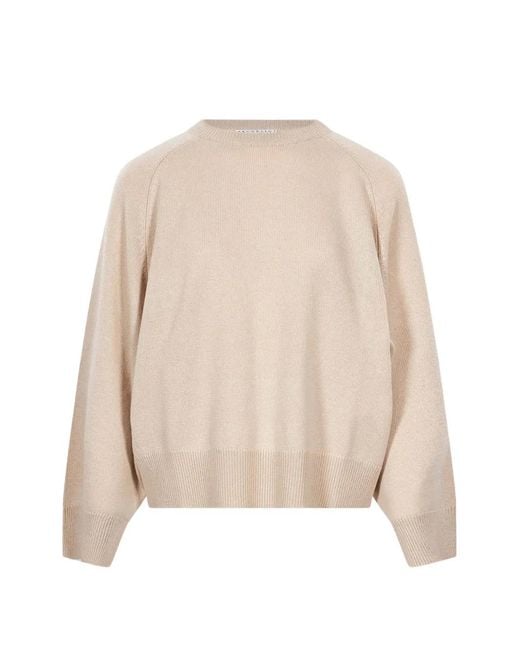 Brunello Cucinelli Natural Raglan-Sleeve Sweater