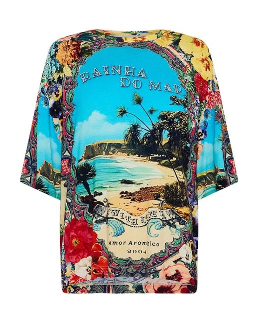 Camilla Bathing Bombshell T-Shirt in het Blue