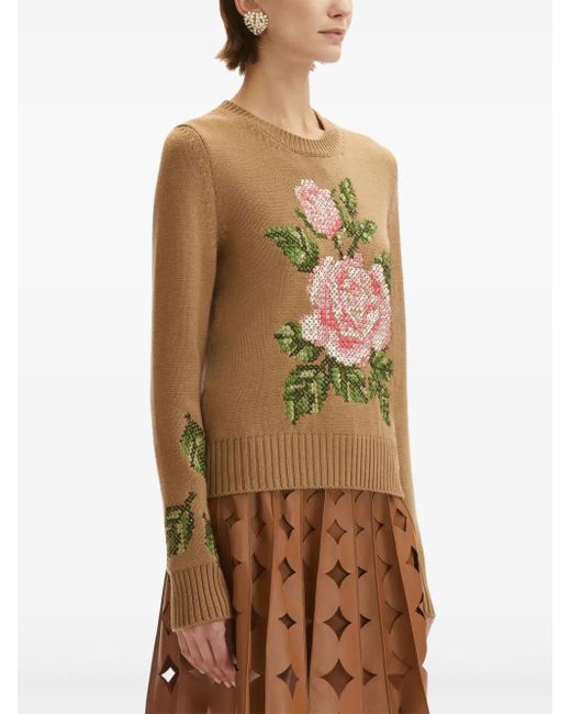 Oscar de la Renta English Rose プルオーバー Brown