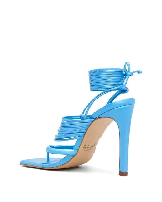 Amir Slama Blue Multi-Strap Tie-Fastening Sandals