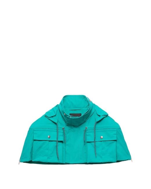 Prada Blue Technical Fabric Capelet for men