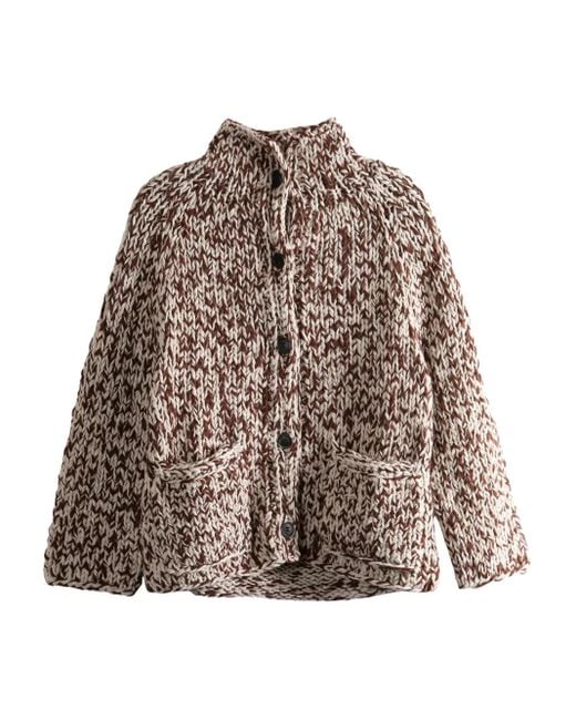 Patch-pocket button cardigan Casey Casey de color Brown