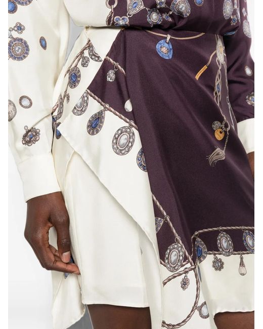 Versace Purple Stolen Jewels Printed Mini Skirt