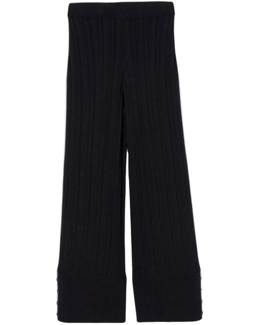 3.1 Phillip Lim Blue Piped-Trim Flared Trousers