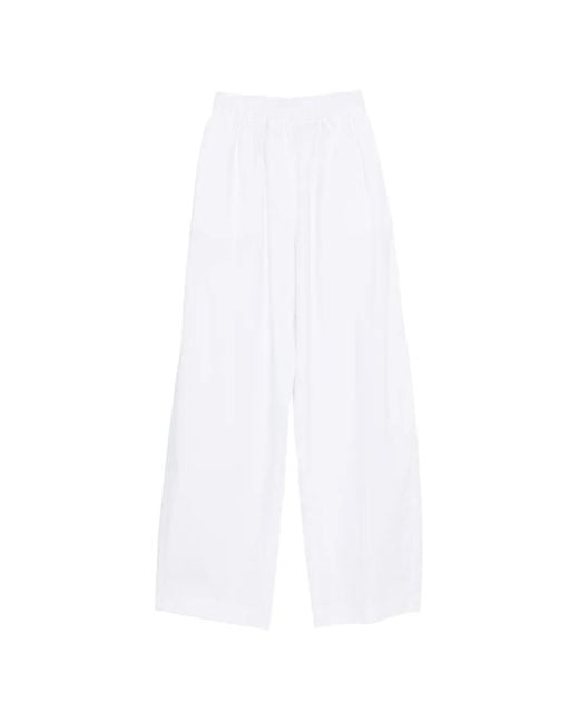 Thelatest White Dora Elasticated-Waist Palazzo Pants