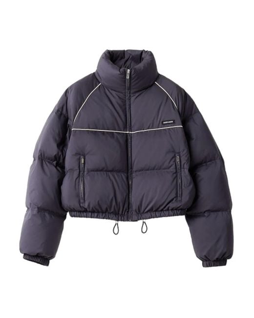 Veste Matelassée À Liserés Contrastants Miu Miu en coloris Blue