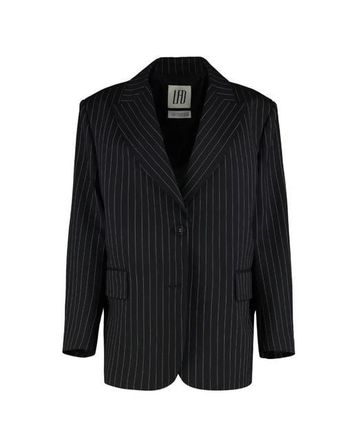 LES FILLES D'EVA Black Peak-Lapel Blazer
