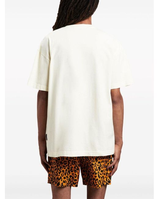 T-shirt en coton à imprimé palmier Palm Angels pour homme en coloris White