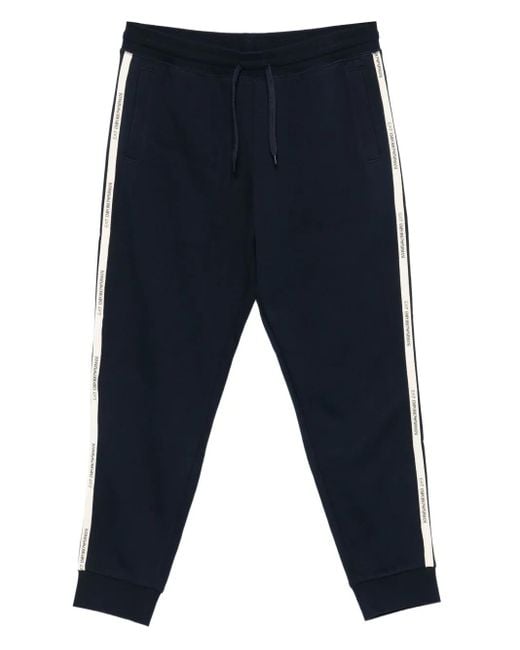 EA7 Blue Logo-Tape Track Pants for men