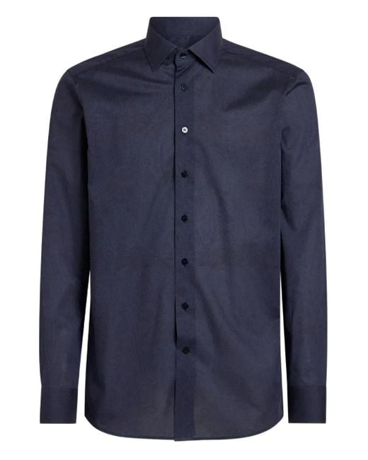 Etro Blue Paisley-Print Shirt for men
