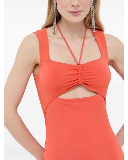 Patrizia Pepe Red Cutout Tie Maxi Dress