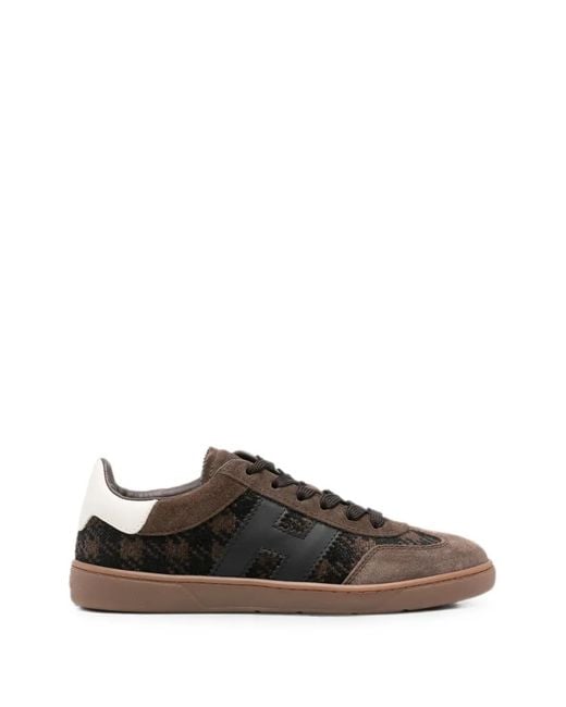 Hogan Brown Houndstooth-Pattern Sneakers